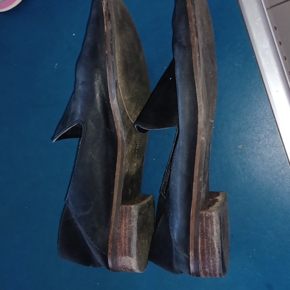 Lucky genuine real leather loafer slide on mini heel shoe man made cahill - Picture 2 of 5